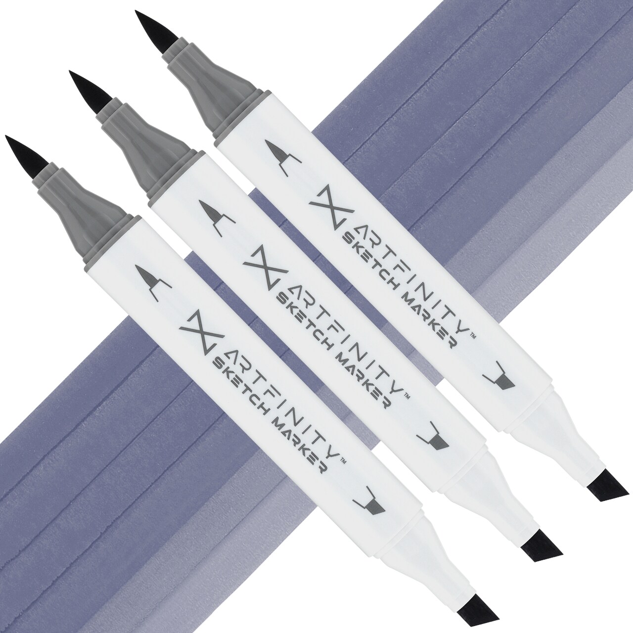Artfinity Sketch Marker Sets - Set of 3 - Blueberry BV9-5, Vibrant, Professional, Dye-Based Alcohol Markers for Artists, Drawing, Travel, & More